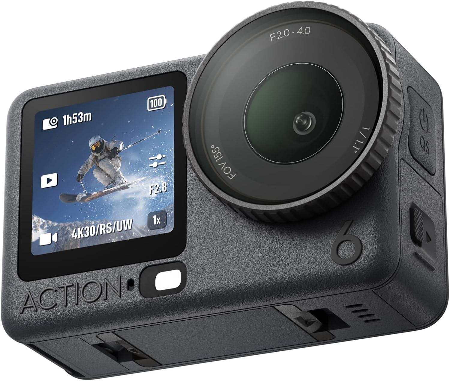 DJI Osmo Action 6 Essential Combo, 8K Waterproof Action Camera | 1/1.1" Square Sensor, Variable Aperture of f/2.0–f/4.0, Rocksteady 3.0, Cold-Resistant, 4hrs Battery, 50GB Storage