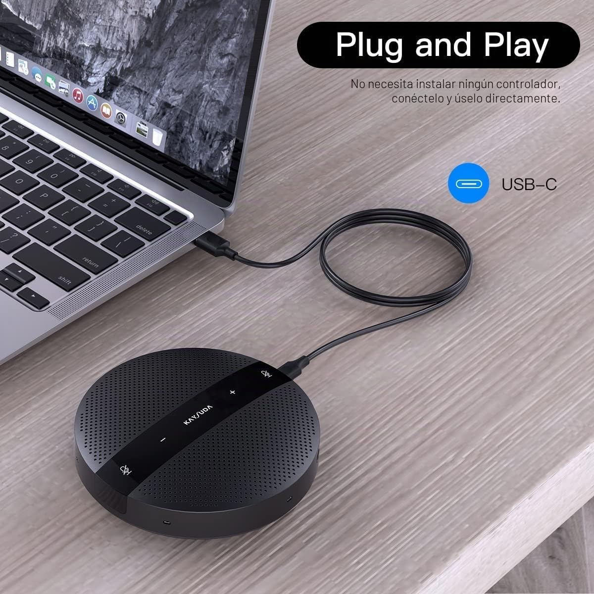 PC Micrófono Altavoz para Computadoras, PS4 y XBOX, 360 ° Omnidireccional USB Micrófono/Altavoz para videoconferencia, Reunión en línea, Grabación, Chat en línea, Skype Business, Llamadas VoIP