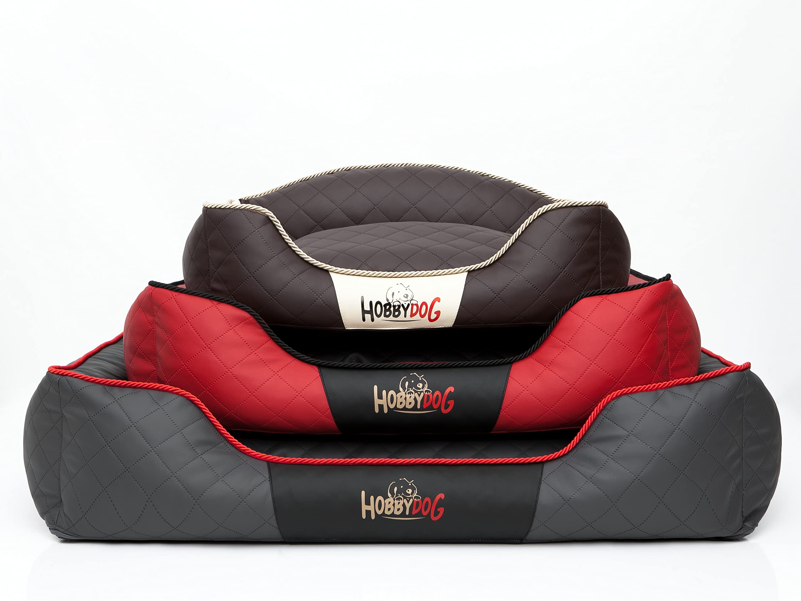 Cama Perro - Cuna para Perros para Dormir, con Funda de Cordura Extraíble (Lavable a 30°) - para Perros Pequeños y Grandes - Sofa para Perros - 84 x 65 cm - marrón con Beige
