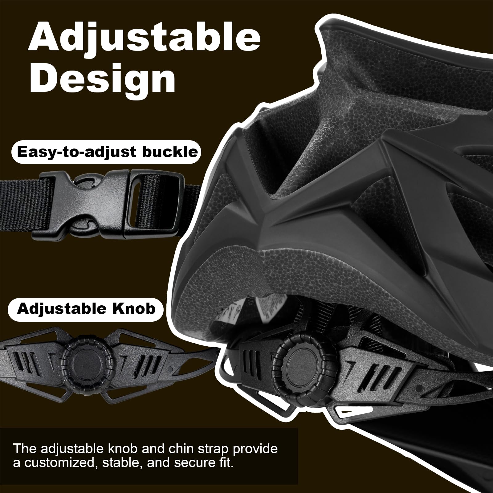 Favoto Casque Vélo Adulte Léger Respirant Homme Femme Route VTT Anti-Choc Taille Réglable L 59-61cm Noir