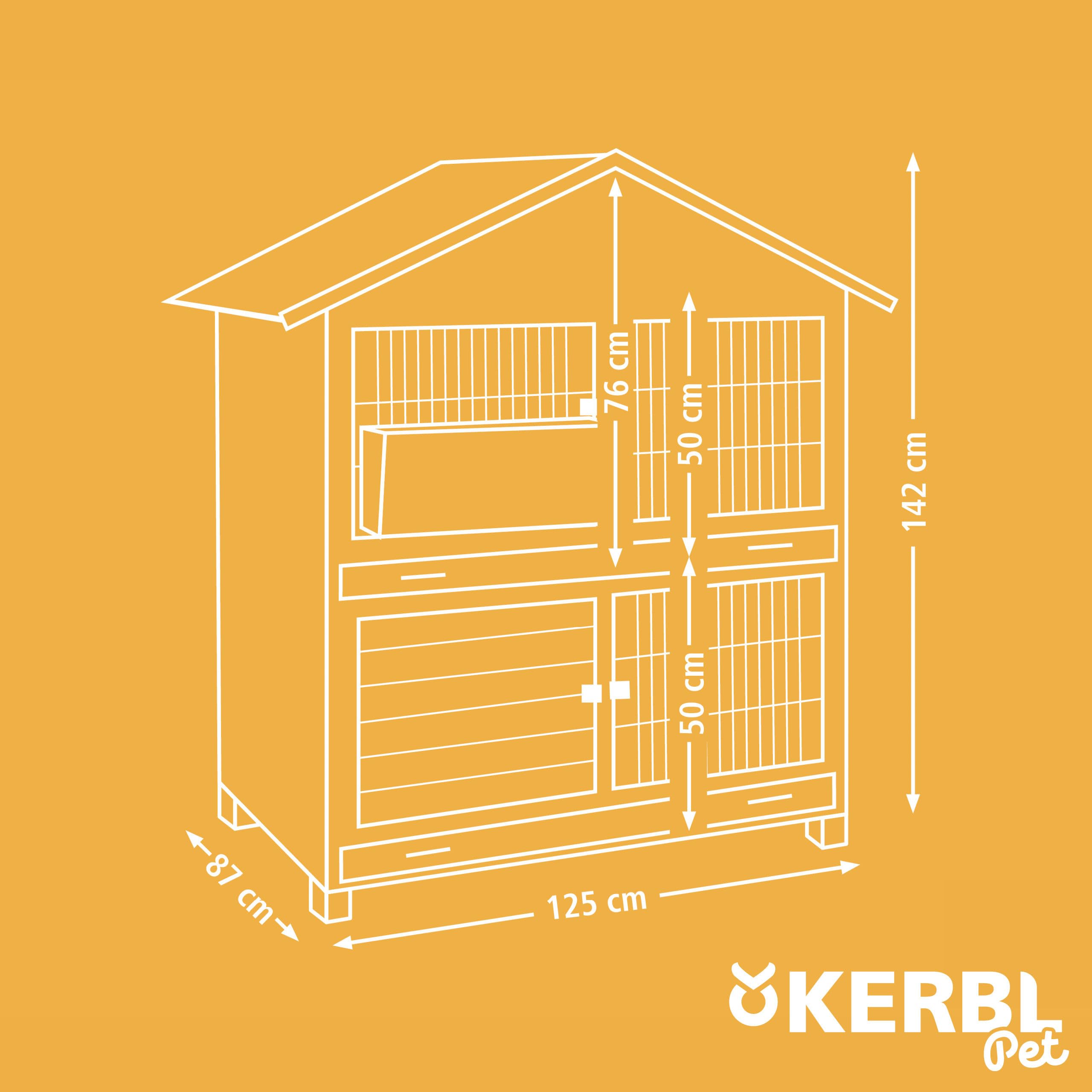 Kerbl Pet Casetta Roditori Südtirol, 125 x 87 x 142 cm, C Rastr Fieno