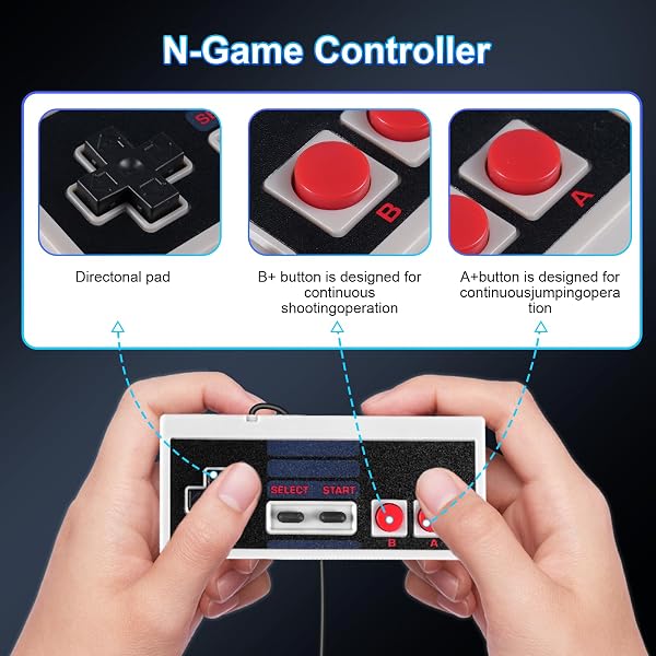 Binghe NES Controller Classico, NES Game Controller Classic Mini Edition con NES Interfaccia Compatibile con PC/M-A-C/Raspberry Pi 3(2 pezzi) - 2
