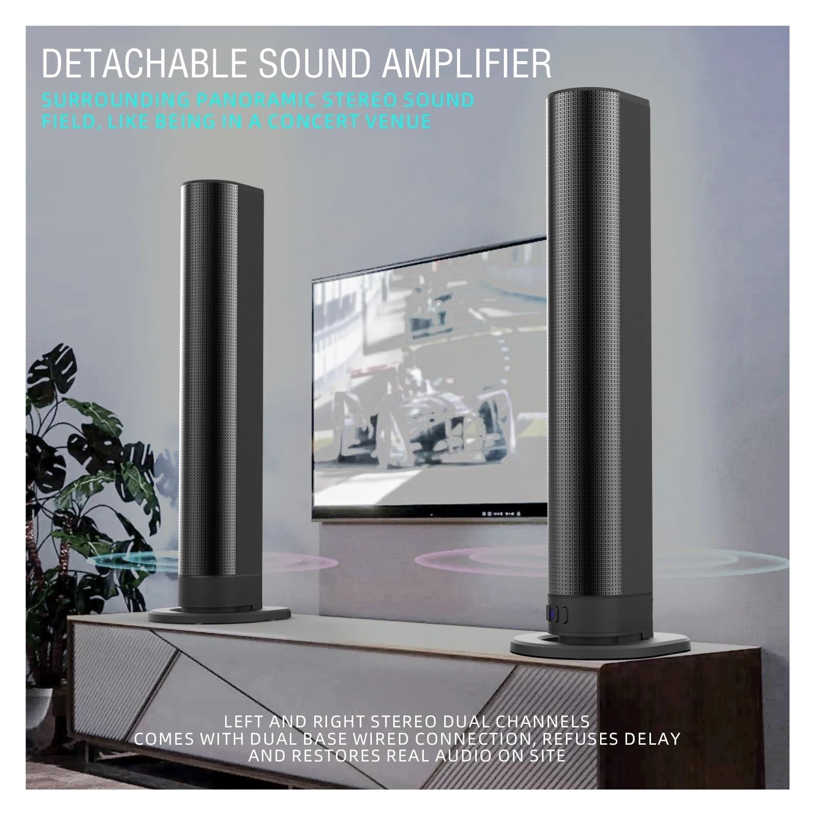 Barra De Sonido FM, TV, Altavoces Bluetooth, Conexiones, For Cine En Casa 2 1 Desmontable Conectividad VersáTil