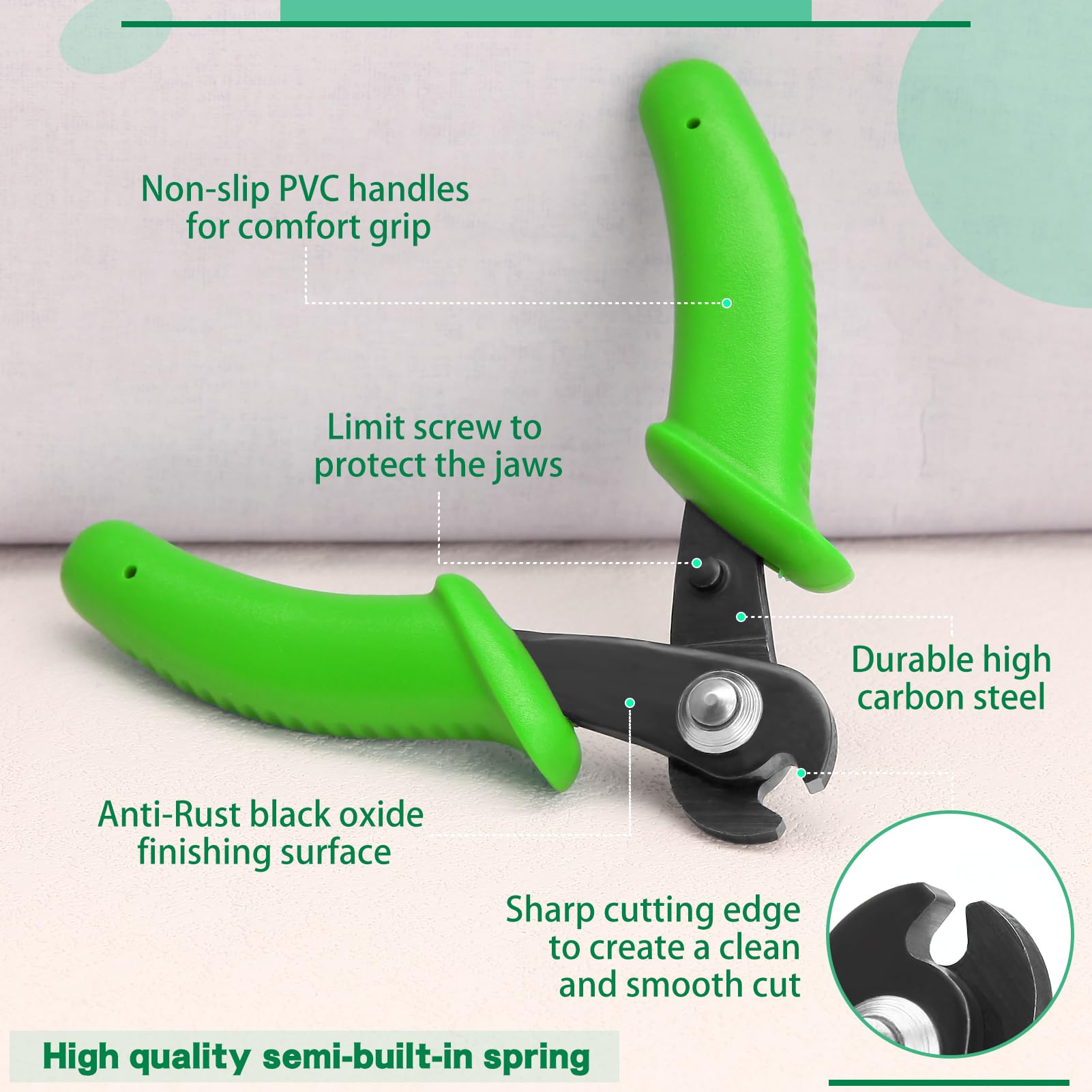 SPEEDWOX Pince coupante de fil à mémoire de forme avec mini pince à ressort, pince coupante de fil à mémoire de forme de 7,6 cm pour la fabrication de bracelets, le perlage, les loisirs créatifs