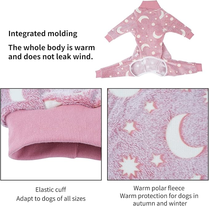 Pijama de Polar para Perro Grande, Ropa de Invierno con 4 Patas, Rosa, XXL miniatura 2