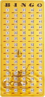 MR CHIPS Jam-Proof Finger Tip Master Bingo Card with Sliding Windows - Large Cardboard Bingo Calling Card - Gold Rush Style