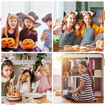 Cat Ears Headband,Cat Ear Halloween Hairband,Animal Ear Headband for Women,Cosplay Costume Party Accessories