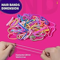 Vista 5 de Teenitor Bandas elásticas de color para el cabello, 2000 unidades de bandas elásticas para el cabello, bandas elásticas de goma para bebés y niñas