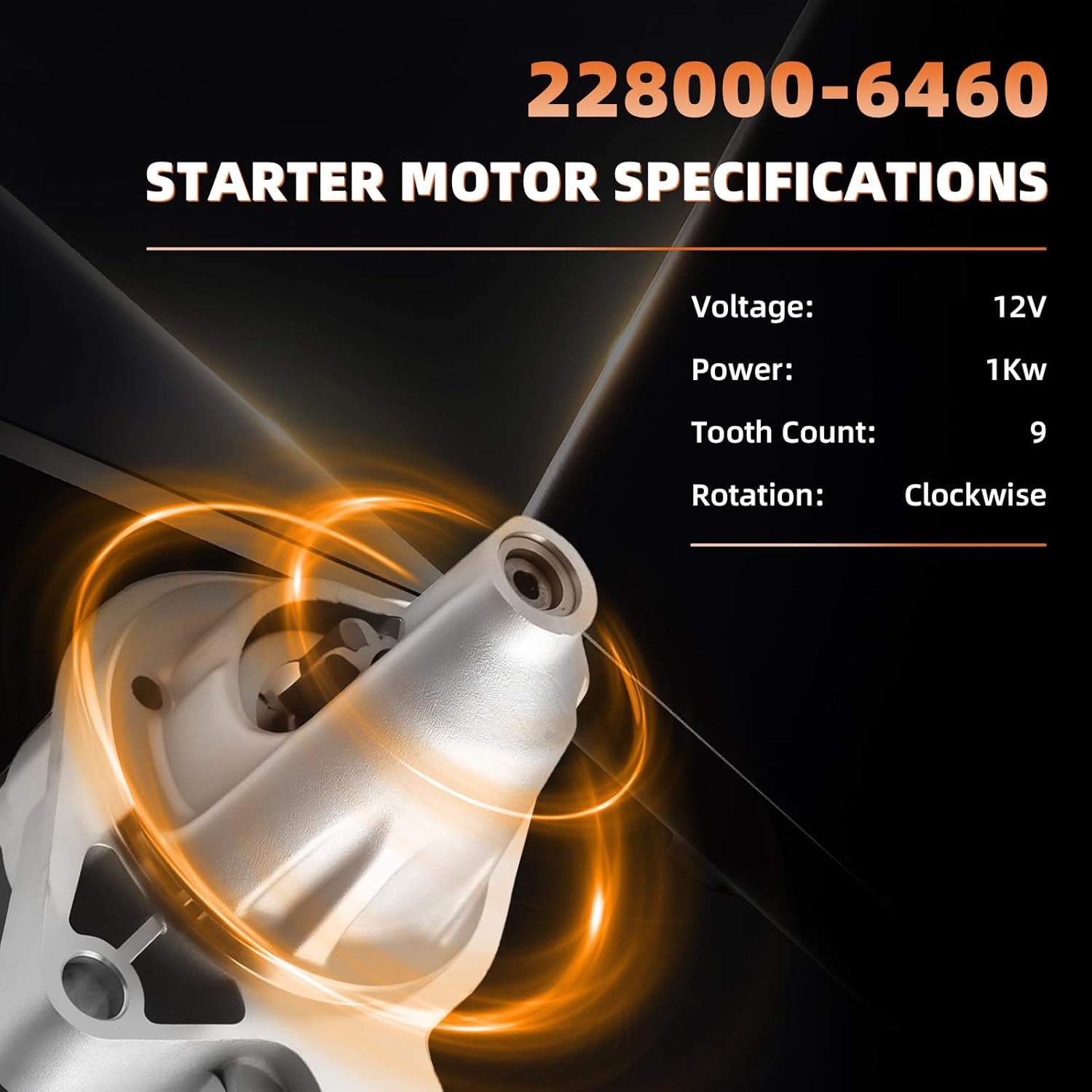 228000-6460 17703N 2280005130 Starter Motor Fits for Honda CRV 1997-2001 L4 2.0L 12V 1.0KW