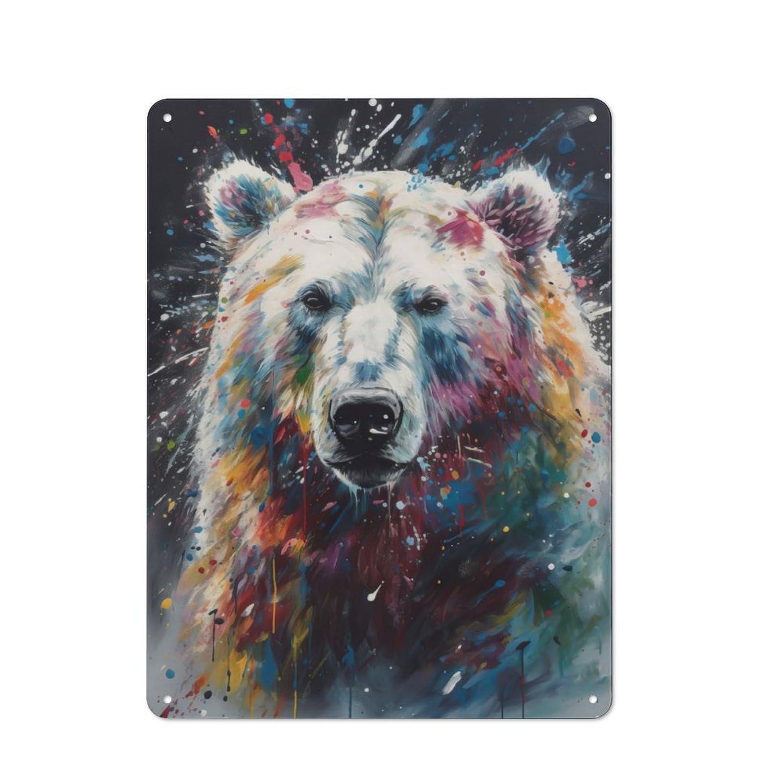 Junmoney Polar Bear Painting For Garden Room Or Summerhouse, Retro Tin Sign 40X30cm, Suited To Wall Displays In Garden Rooms And Summerhouses