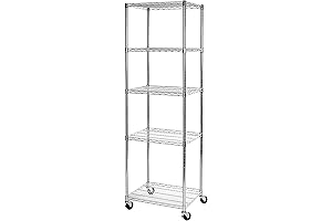 Seville Classics Heavy Duty Restaurant Shelving | 5-Tier NSF Steel Wire Rack for Storage