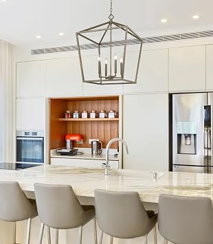 Millennium 3254-VG Transitional Four Light Pendant from Corona Collection in Gold, Champ, Gld Leaf Finish