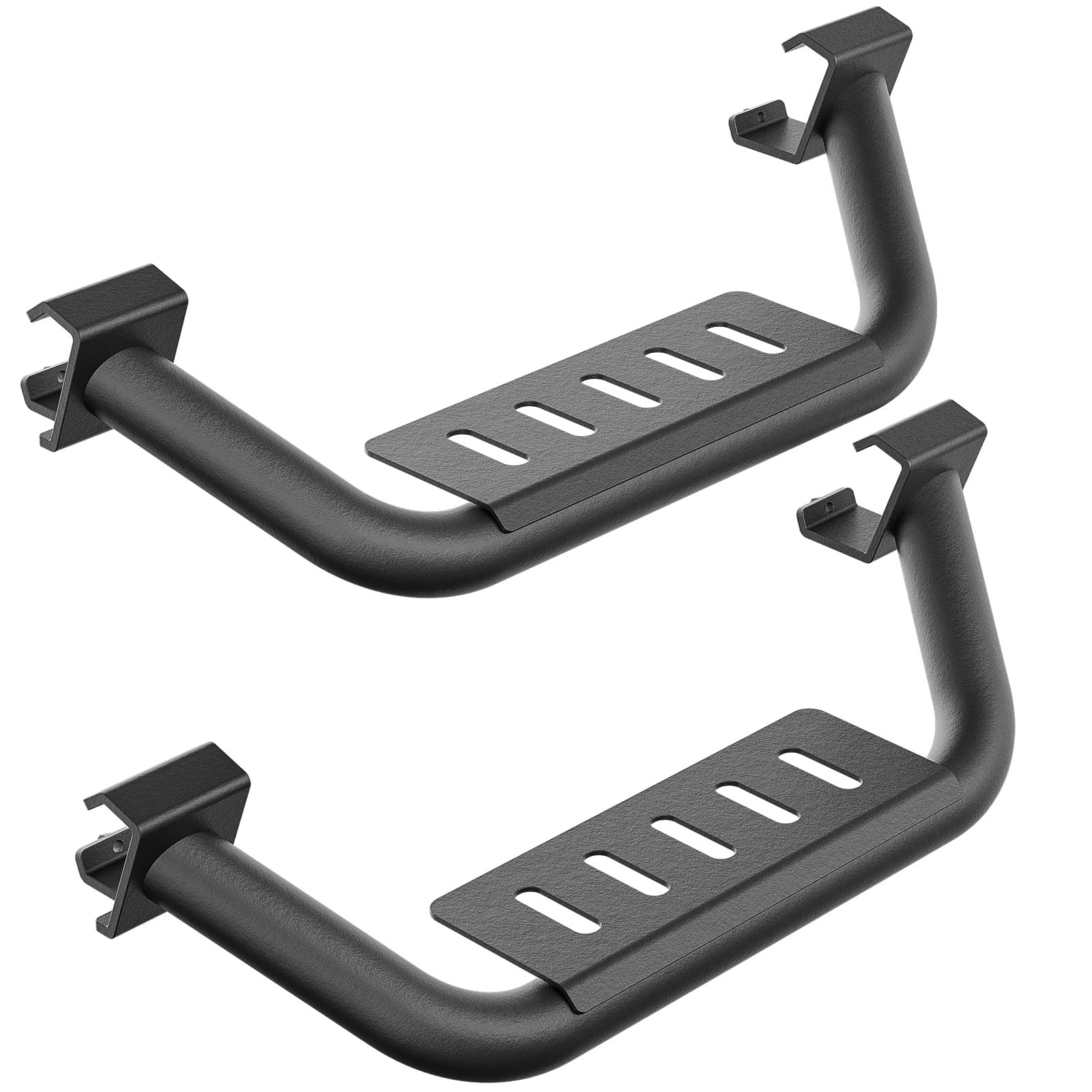 Original Running Boards Drop Side Steps Compatible with 2021 2022 2023 2024 Ford Bronco 2 Doors with The Rock Rails,Removable Heavy-Duty Steel Side Bars Step Plates (2 PCS, Black Powder Coated)