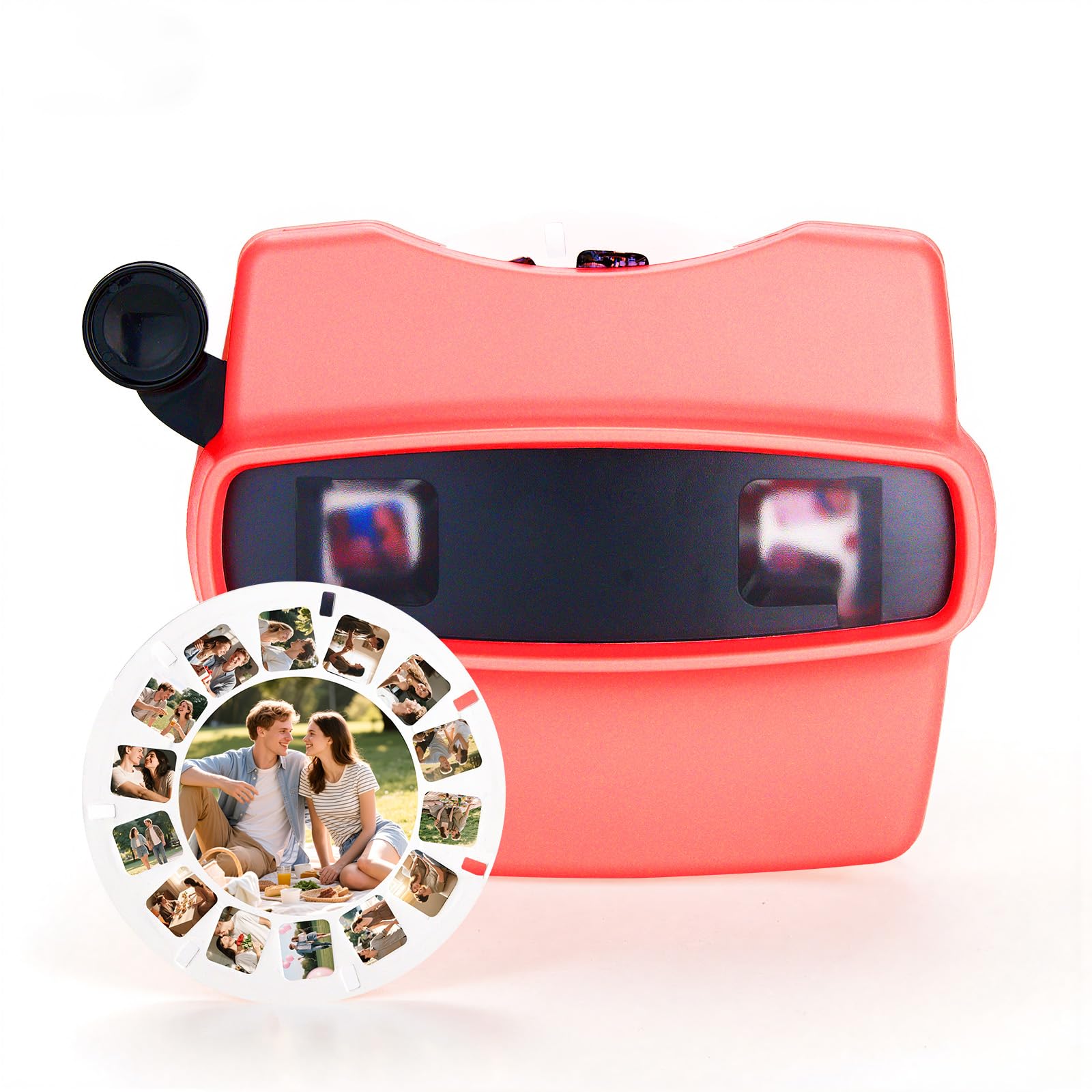 Custom 3D Photo Viewfinder – Personalised Retro Style Film Reel Viewer with Your Own Pictures & Text – Unique Gift for Couples, Family – Perfect for Christmas, Birthday, Valentine’s Day