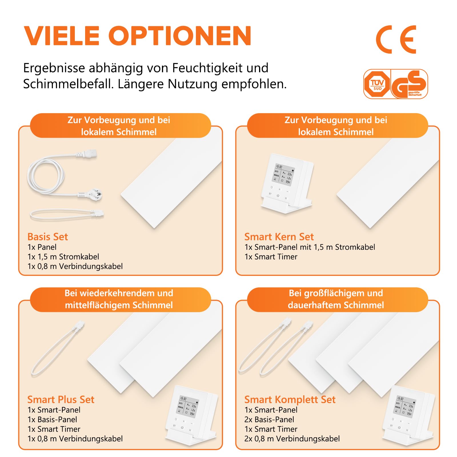 Infrarot Anti Schimmel Heizung – Schimmelentferner ohne Chemie mit Smart Timer – Alternative zu Schimmelspray – Für Wand & Bad – Bekämpft Schimmel am Ursprung - Xnature XN-IC60 2er-SET