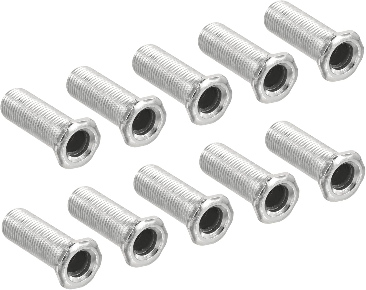 MECCANIXITY Hex Bolt Screw 30mm Long M10 Thread Pipe Hexagon Countersunk Flat Head for Chandelier, Galvanized Iron Pack of 10