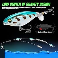 Vista 4 de PLUSINNO Señuelos de pesca de agua superior, 4 señuelos de pesca para lucioperca de trucha lucioperca lucioperca