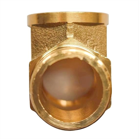 D&DHardware T-Piece Brass 1/2 Inch Female Thread Thread Fitting AGxIGxIG for Heating and Drinking Water System