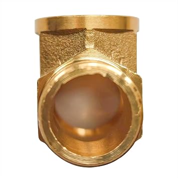 D&DHardware T-Piece Brass 1/2 Inch Female Thread Thread Fitting AGxIGxIG for Heating and Drinking Water System