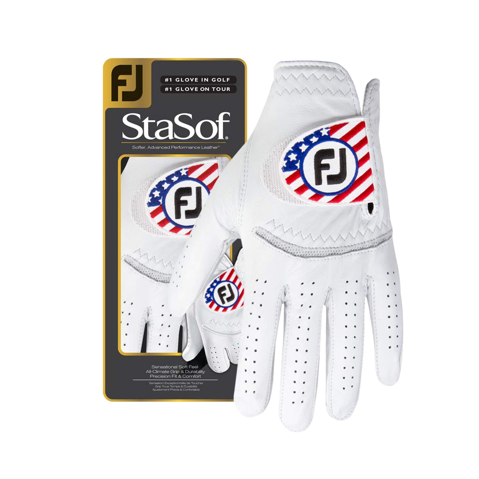 FootJoy StaSoft - Guantes de Golf con Bandera