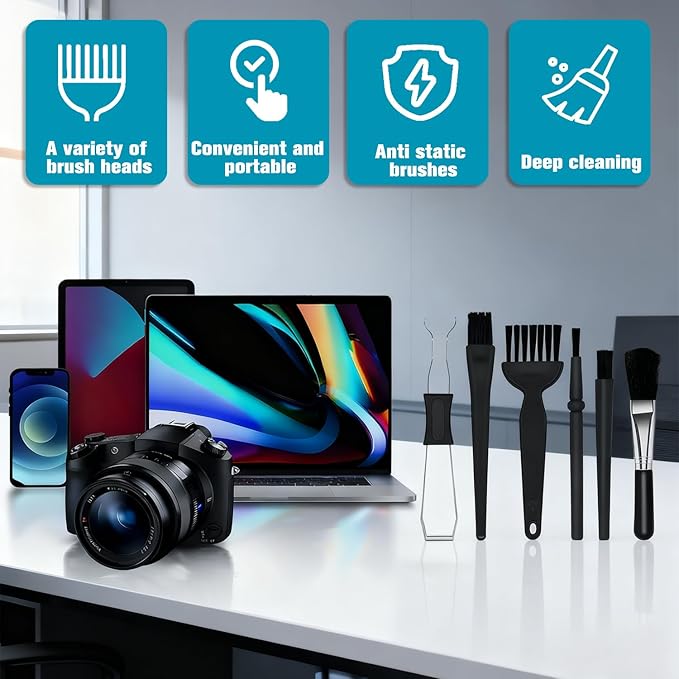 Kit de cepillos para limpieza de teclado 6 piezas IOGOG miniatura 4
