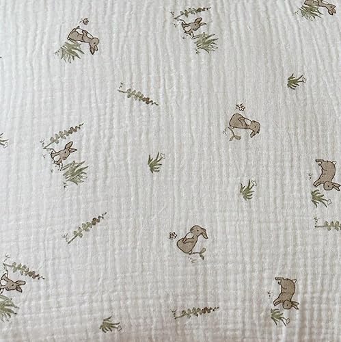 Vista 241 de BuLuTu Funda de almohada de muselina de algodón para niños pequeños, tamaño estándar, estampado de flores de Galsang, suave funda de almohada
