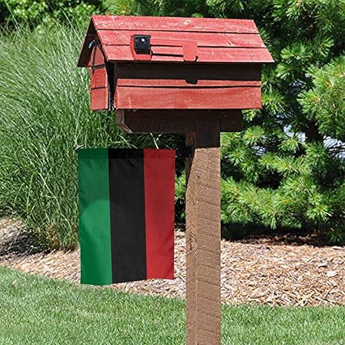 Miniatura 4 de USA African American Afro Pan Black and Green Red Flax Nylon Burlap Linen Fabric Garden Flag Farmhouse Decorations Mailbox Decor Welcome Sign 12x18
