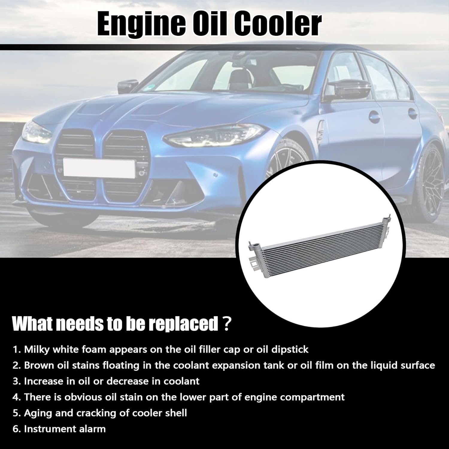 GXARTS Engine Oil Cooler 17215A4DF50 17118095293 Compatible with BMW G80 M3 G82 M4 G87 2021-2023 Compatible with BMW G87 M2 2022-2023