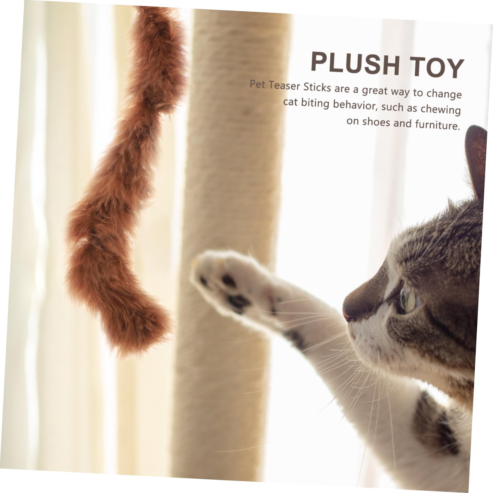 VANZACK 18pièces Kit De à Teaser Peluche pour Chat Jouets Interactifs avec Ventouse Bâtonnets Amusants pour Autoplay Et Détente des Chats