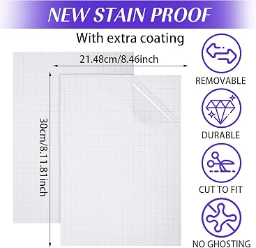 Qianyu 2 Pcs Dry Erase Board Sticker 8.3'' x 11.7'' Whiteboard Sticker Self-Stick Dry Erase Sheets Wallpaper Peel Stick New Stain Proof Dry Erase Stickers for Wall Desk Refrigerator Door Locker