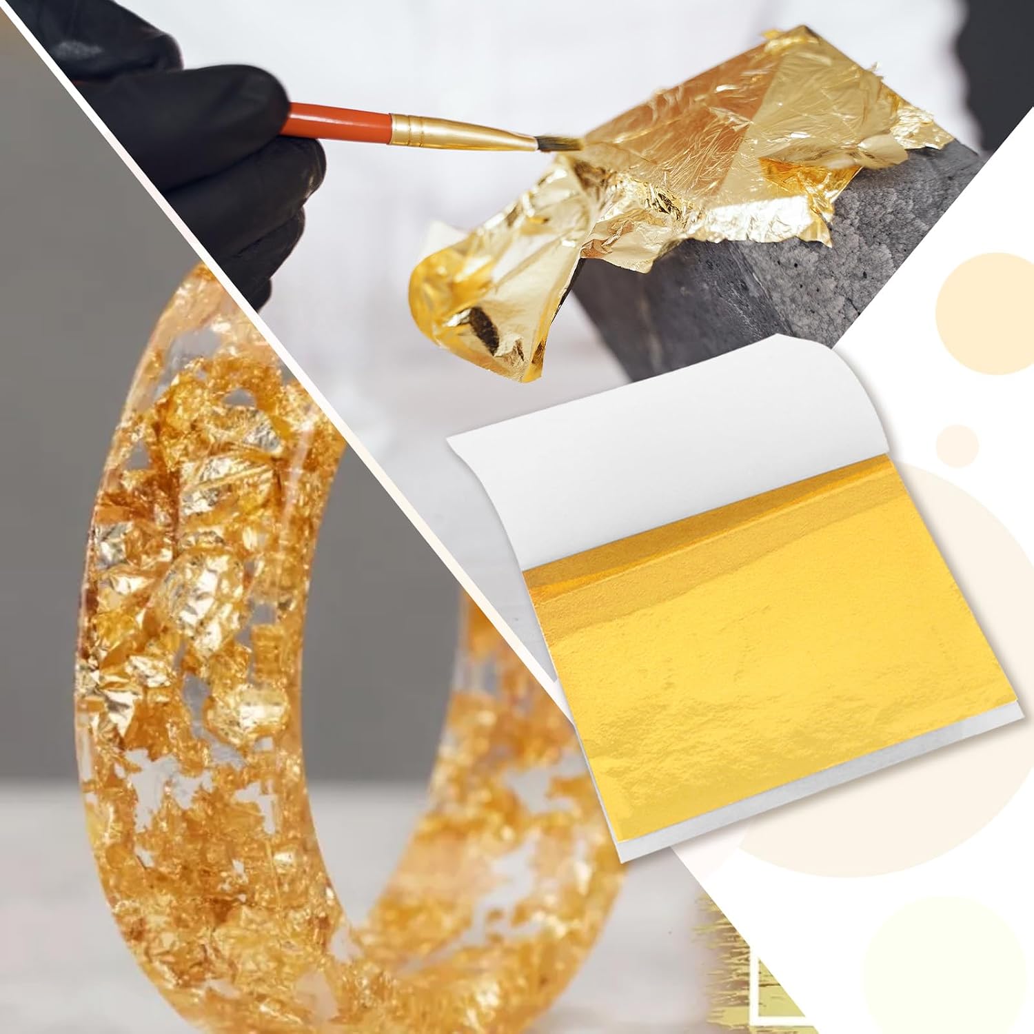 120 Sheets 12 Colors Gold Leaf Sheets for Art, Multipurpose Coloured Foil Sheet Imitation Golds Foil Paper for DIY Crafts,Paintings,Nails,Handicrafts,Resin,Furniture Decoration (3.15 X 3.35 in)