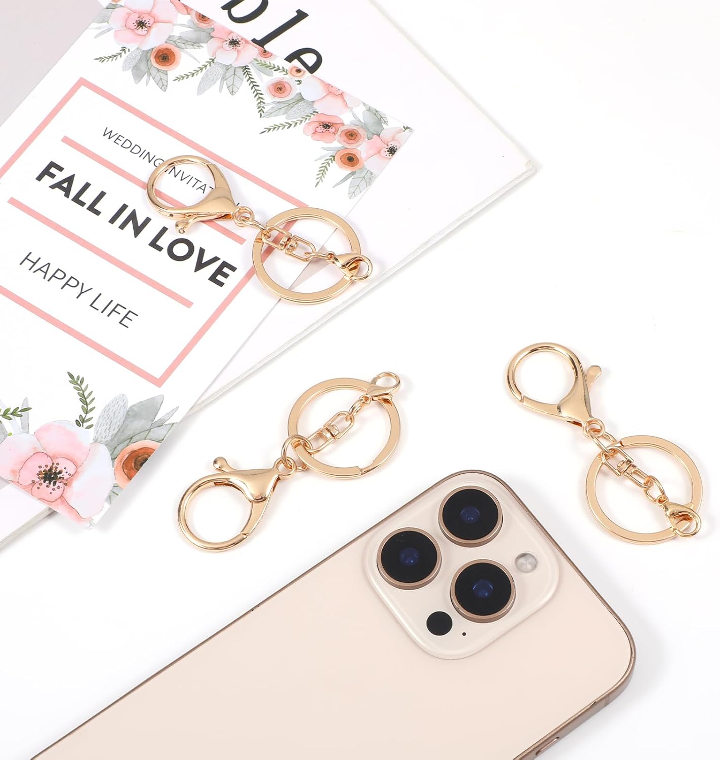 Yolev 20Pcs Lobster Claw Clasps Swivel Hooks Keychain Jewelry DIY (Gold) - Image 3