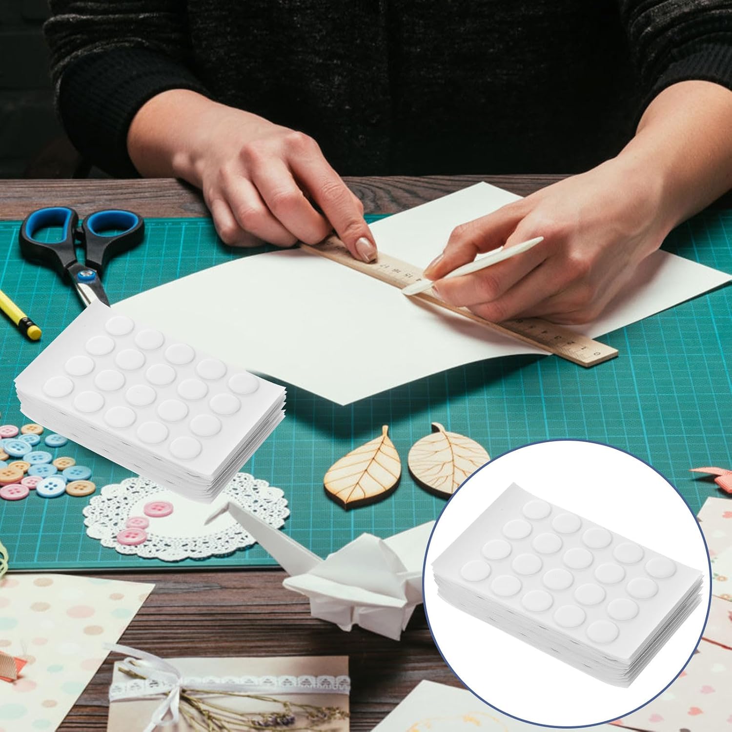 1000pcs Round Double Sided Adhesive Dots for Wall Crafts