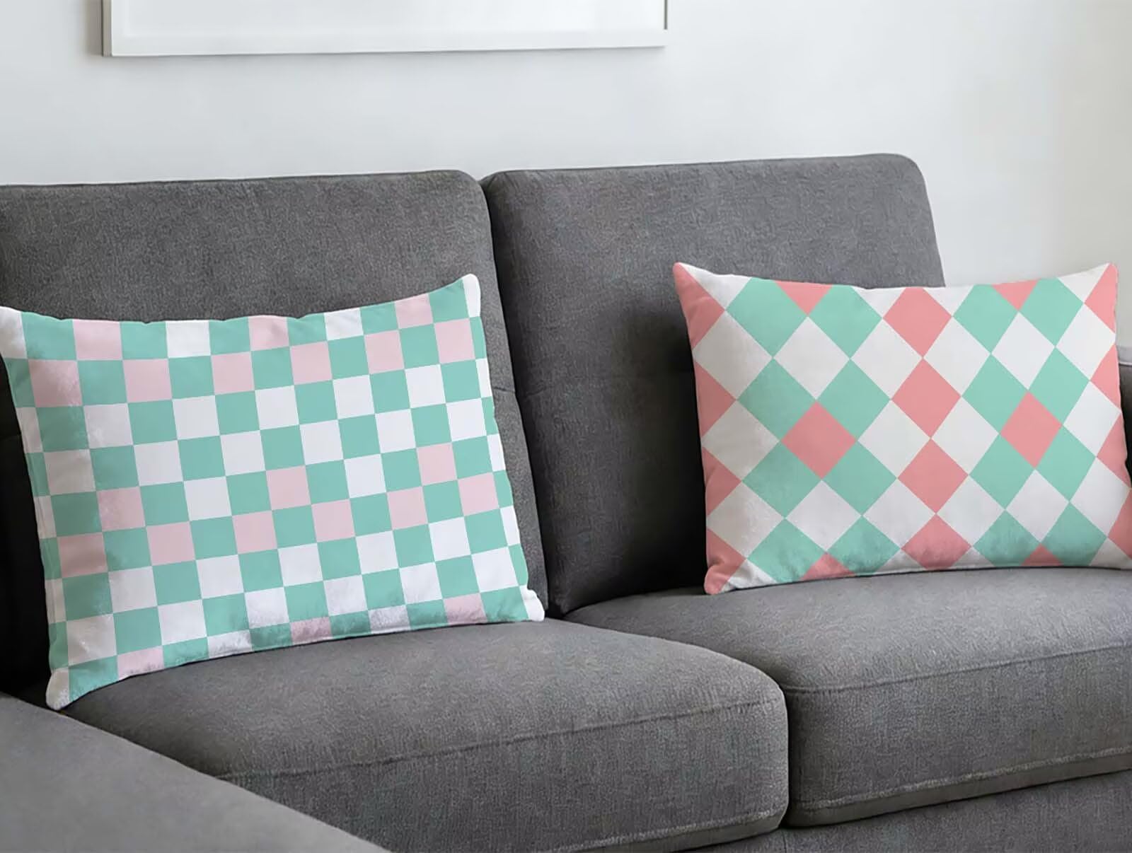 Housse de coussin 70x90 cm en velours lot de 2 taies rectangulaires avec zip invisible