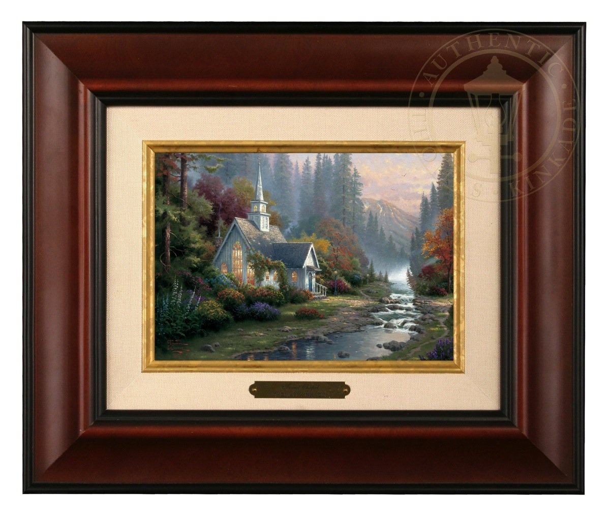 Amazon.com: Thomas Kinkade The Forest Chapel 5 x 7 Brushwork Burl