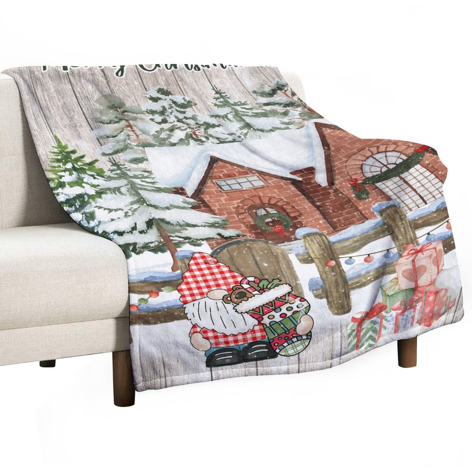 Jeté de lit en flanelle avec cadeau de Noël idéal pour décoration d'hiver