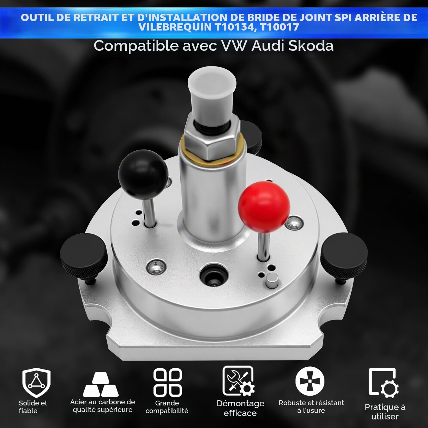 ZKTOOL Outil d'Extraction et d'Installation de Joint de Vilebrequin VAG | pour Moteurs Diesel 1.9 2.0 et Essence 1.4 1.6 16V 20V. Poseur de Couronne de Train pour Joint d'Huile. OEM T10134 T10017