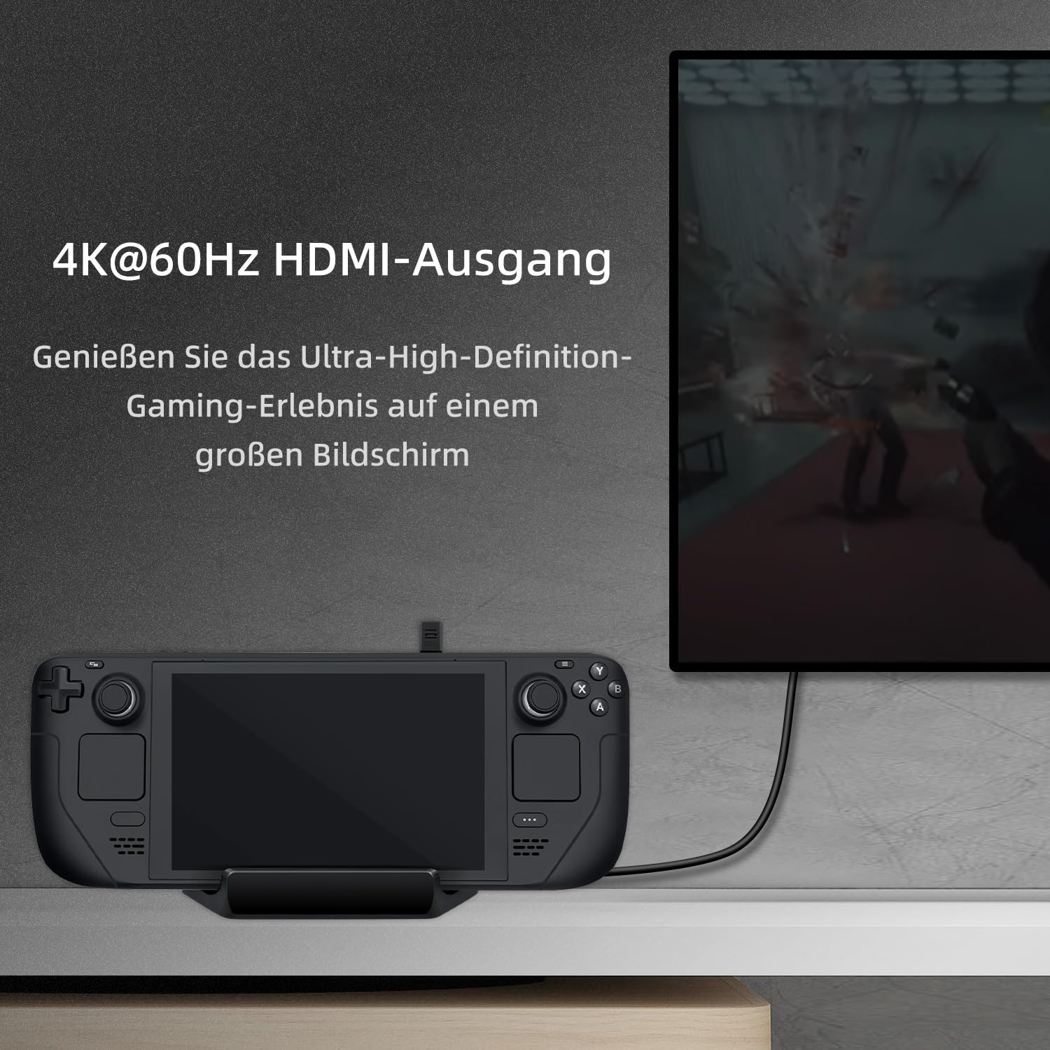 Mcbazel 6 in 1 Steam Deck Dockingstation, Dock, Ladestation mit HDMI 2.0 4K@60Hz/Gigabit Ethernet/3 Port USB 3.0/PD100W für Steam Deck/Nintendo Switch/Switch OLED/ROG Ally/Legion go/MSI Claw