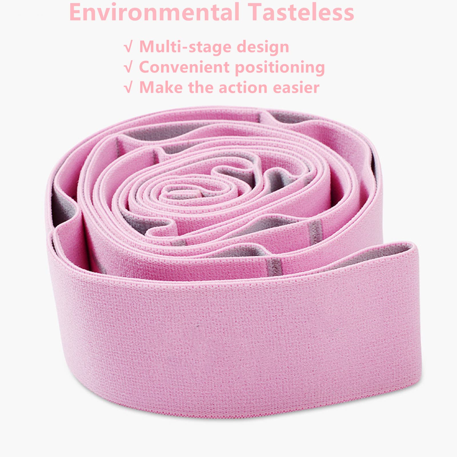 Cinghia elastica con 9 fasce elastiche per yoga, fisioterapia, danza, pilates, allenamento tendine del ginocchio, cintura di stretching con cintura per esercizi da donna