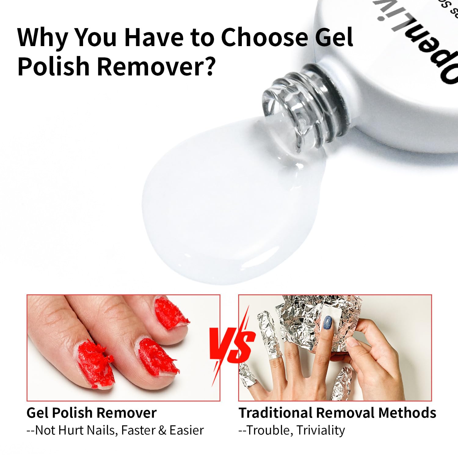 OPENLIVE 2 Bottles of 10ml Nail Gel Quick Remover, Professional Nail Gel Remover, Removes Quickly and Easily in 3-5 Minutes, No Need to Soak or Wrap the Gel Remover