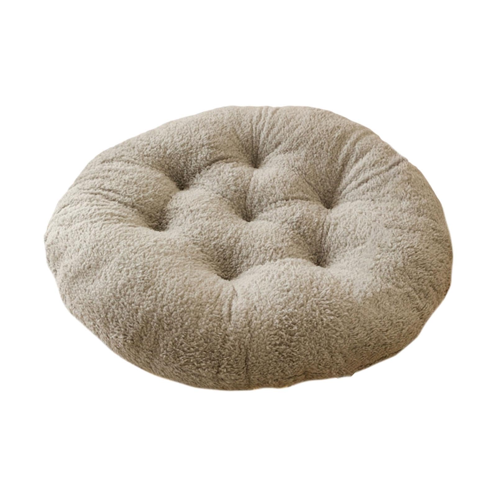 Cojín redondo para silla con funda de asiento suave y forma de cesta gris 1