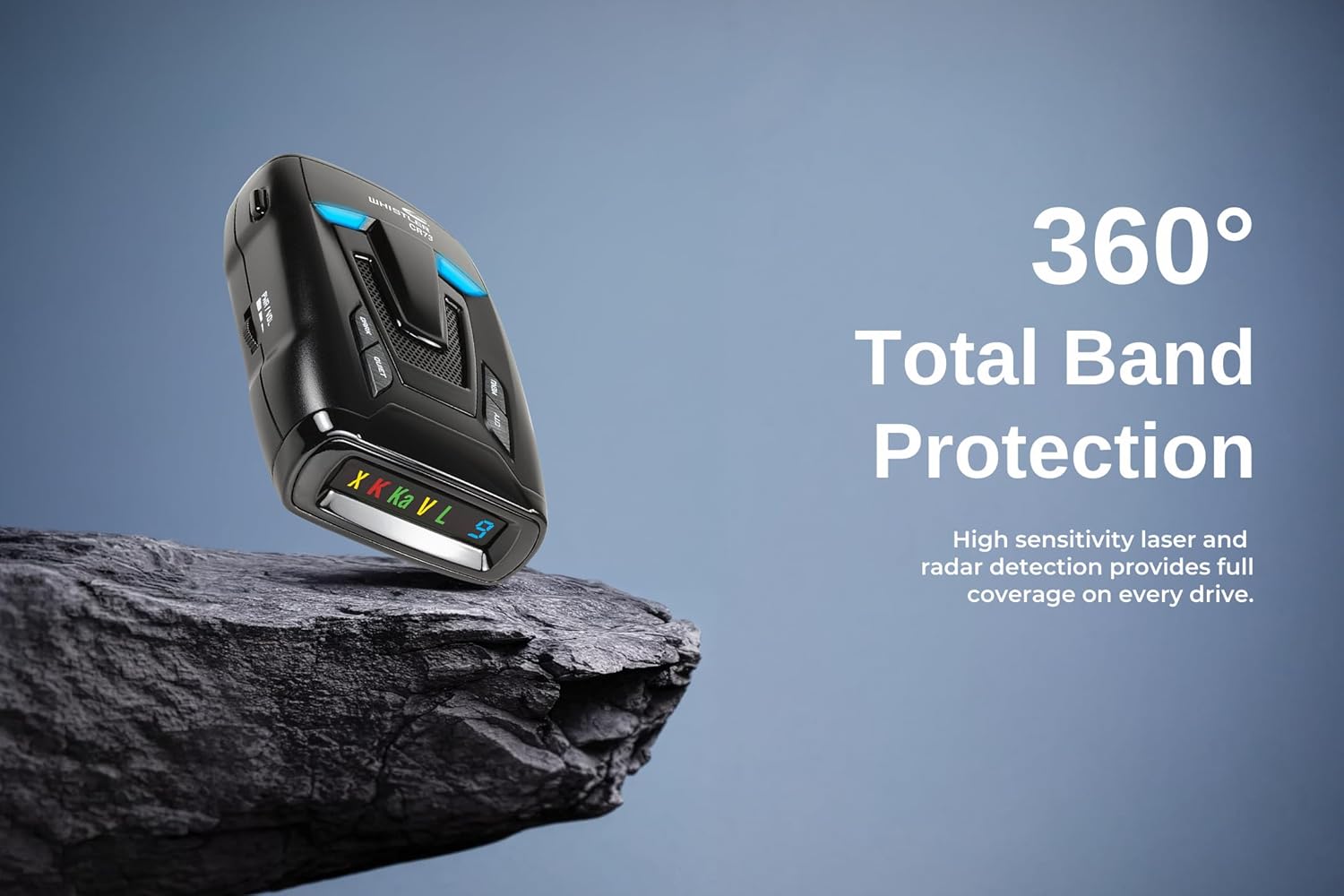 Whistler CR73 High Performance Laser Radar Detector: 360 Degree Protection and Bilingual Voice Alerts, Black