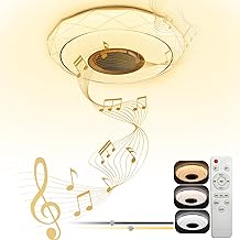 EXTRASTAR 48W Ceiling Light with Bluetooth Speaker and Remote Control, Colour Change 3000K-6500K, Adjustable Light for Bedroom Living Room