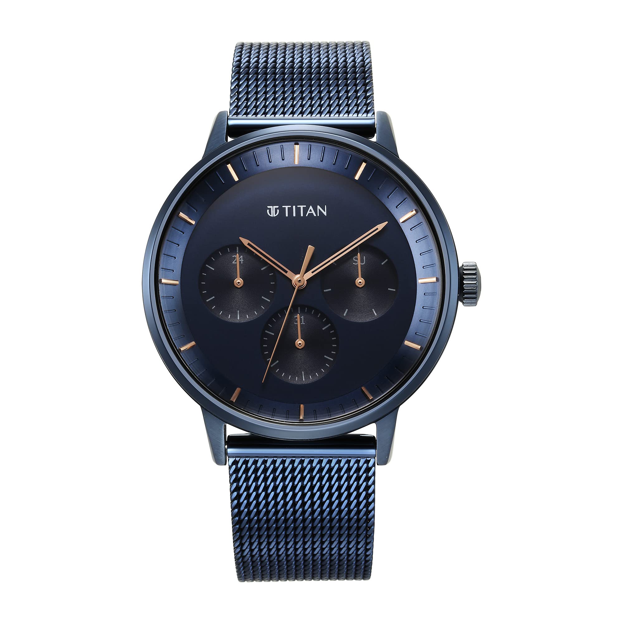 Titan Modern Classics Blue Dial Quartz Multifunction Stainless Steel Strap Watch for Men-NS94006QM04 (B0C3W89FQR) Amazon Price History, Amazon Price Tracker