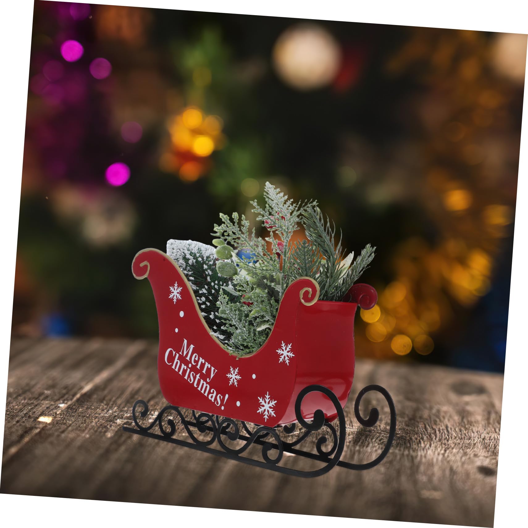 Decoración Mesa Navidad de Hierro Ornamentación Navideña para Interior Centro de Mesa Festivo Hogar