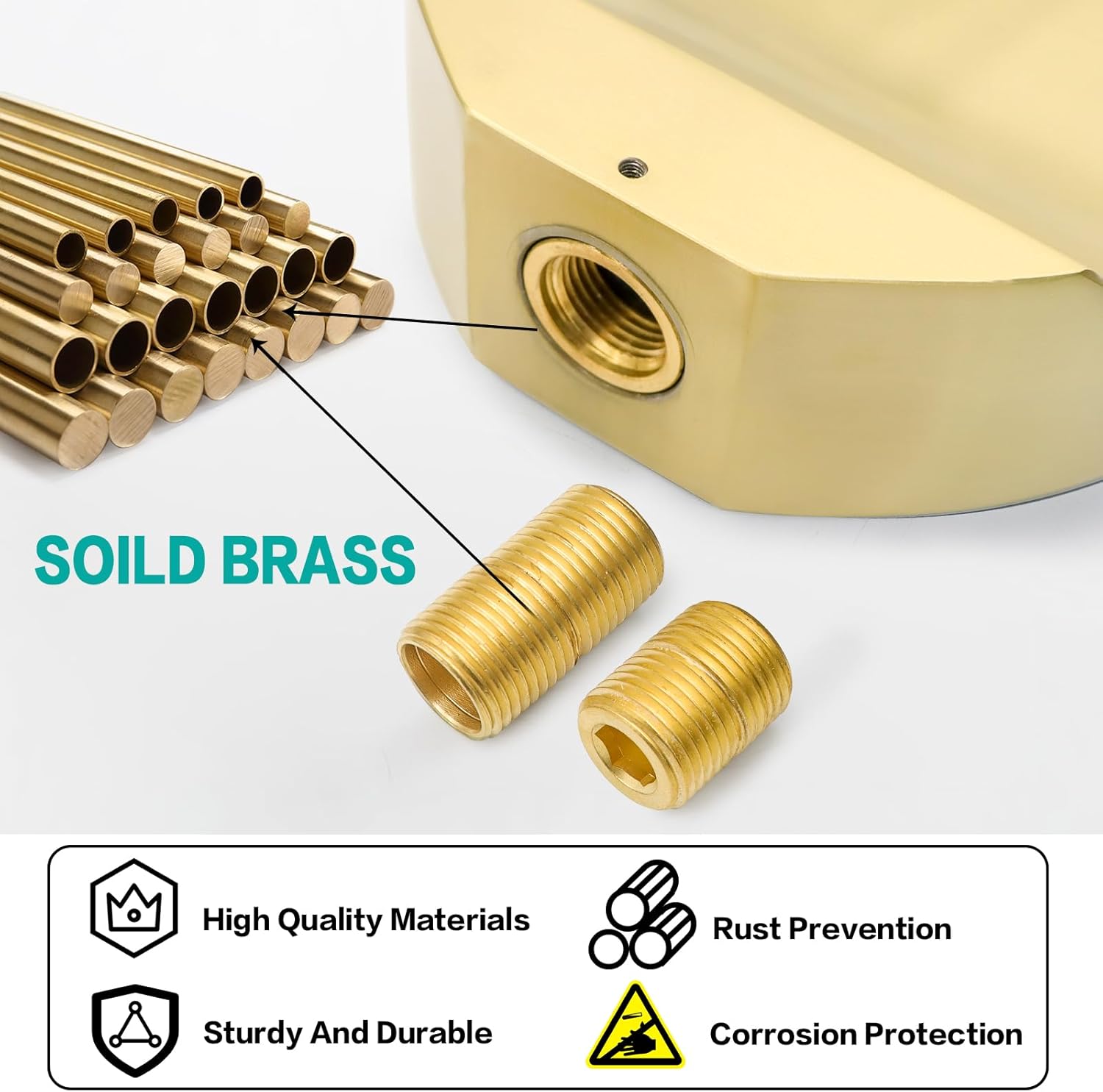 Wall Mount Tub Spout,Soild Brass Waterfall Bath Bathtub Faucet for Bathroom (Round, Brushed Gold)