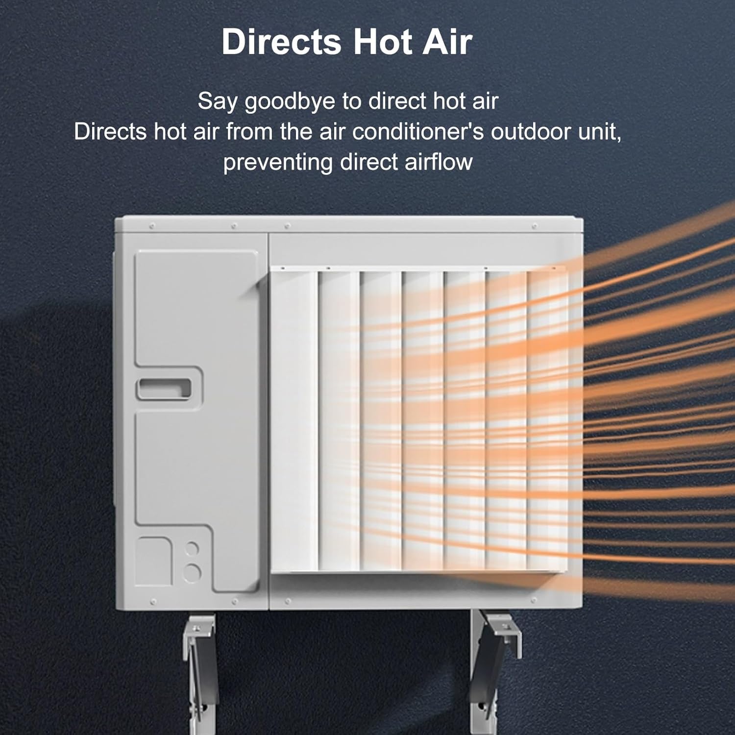 Window AC Unit Wind Deflector Cover - PVC Heat Pump Shield for Outdoor Air Conditioner - 9 cm Thick, 26x26 in - Protects Against Direct Blowing - Ideal for Home & Office Use