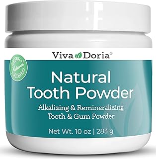 Viva Doria Natural Tooth Powder | Remineralizing Tooth Powder | Natural Teeth Whitening Powder | Toothpaste Power | Breath Freshener | Refreshing Mint Flavor | 283 g