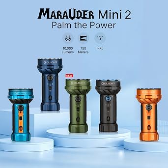 OLIGHT Marauder Mini 2 Compact Rechargeable LED Flashlight, OD Green