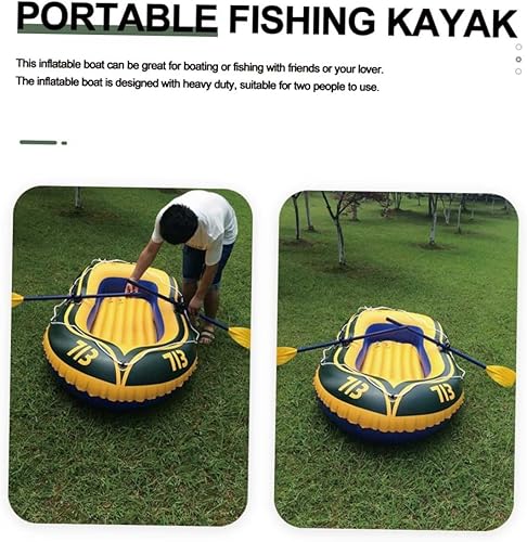 Miniatura 2 de Kisangel 1 juego de barco inflable portátil de pesca accesorios de kayak para canoa inflable, canoa inflable para 2 personas, barco de pesca, kayak,